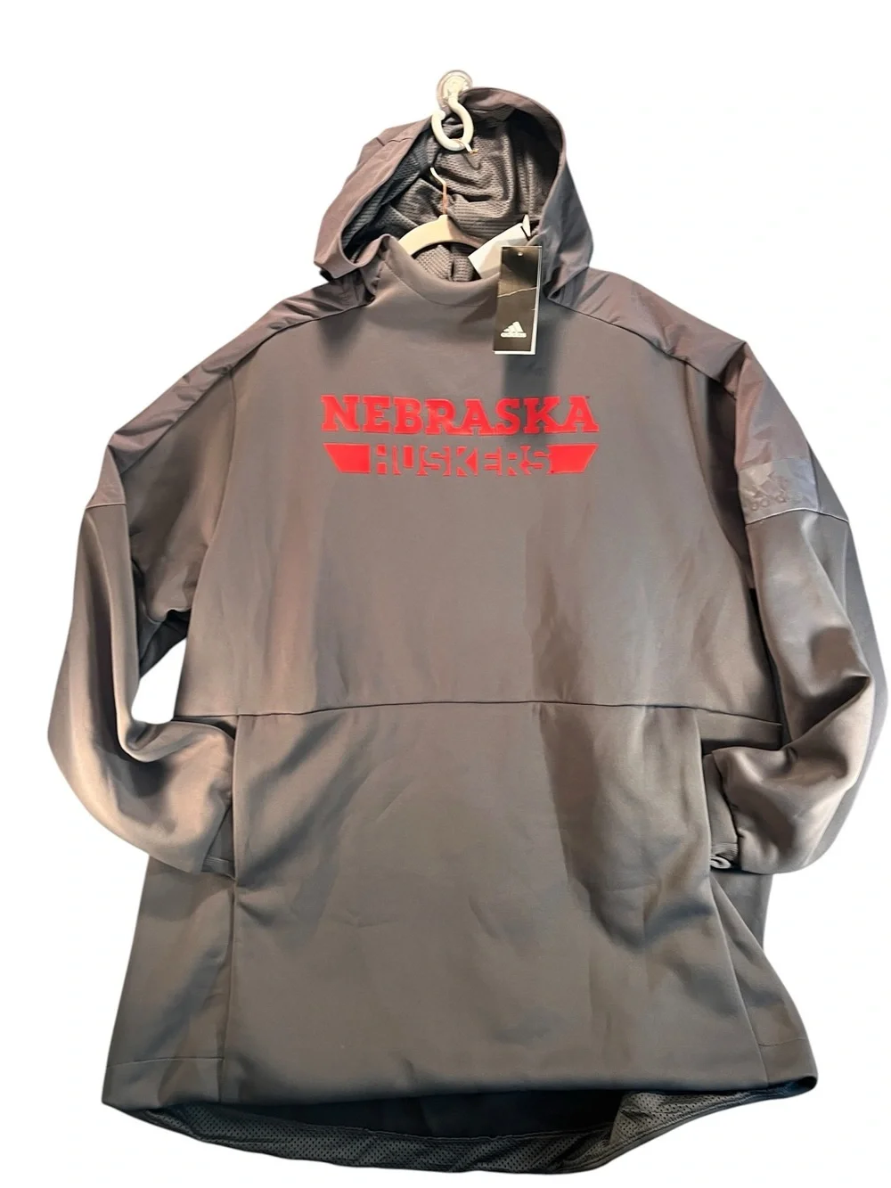 Adidas Nebraska Cornhuskers GameMode Jacket 2XLT NWT Hooded Anorak New Football
